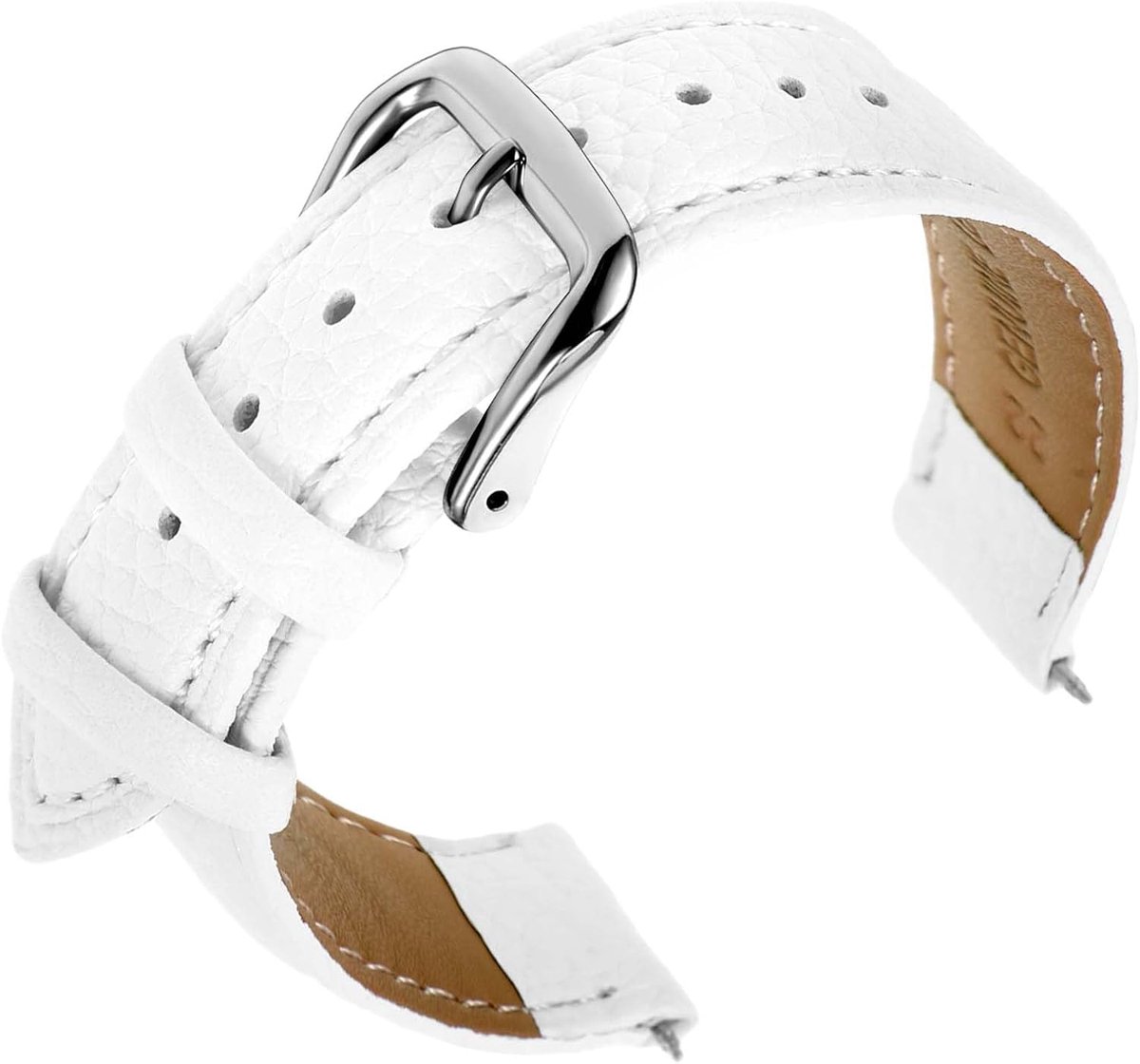 Horlogeband leer - Gevoerde vintage horlogeband - Rvs sluiting - Eenvoudig verwisselbaar - ShopVlot