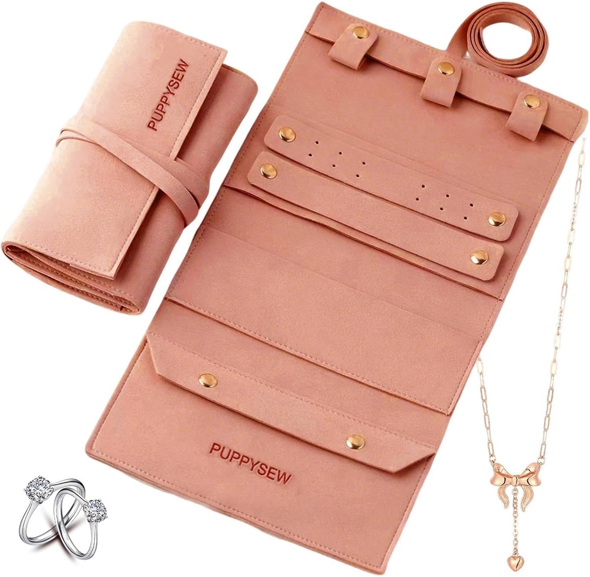 Sieradenbox 34 × 17 cm - Vouwbaar - Luxe stof - Perfect voor reizen - ShopVlot