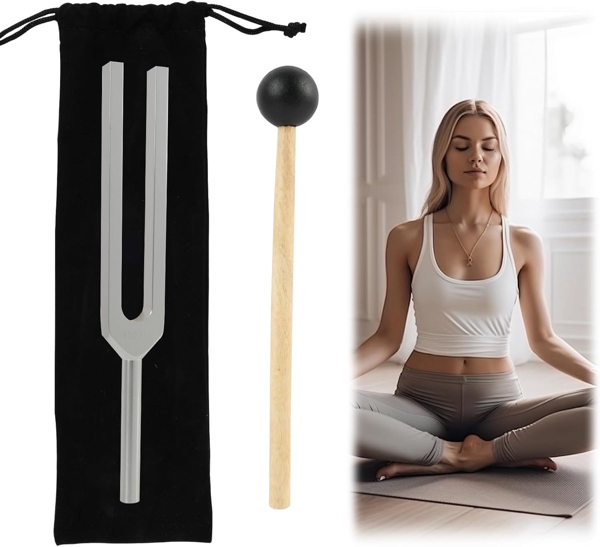 Stemvork 432 Hz - aluminiumlegering met siliconen hamer - roestbestendig - voor meditatie - ShopVlot