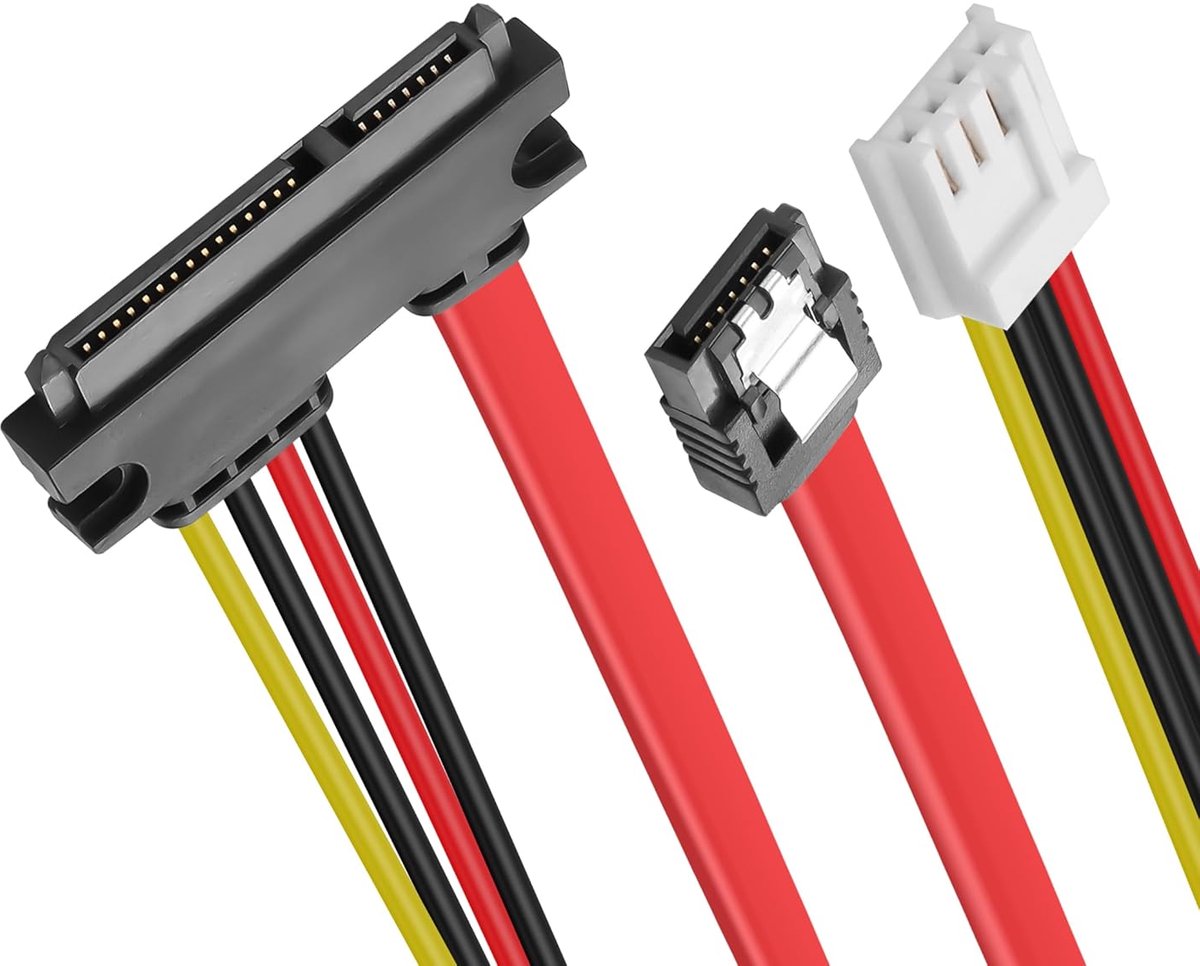 SATA gegevenskabel 22-pin - mini 4-pin floppy naar SATA 3.0 - 3 6 Gb/s snelheid - ideaal voor SATA harde schijven - ShopVlot