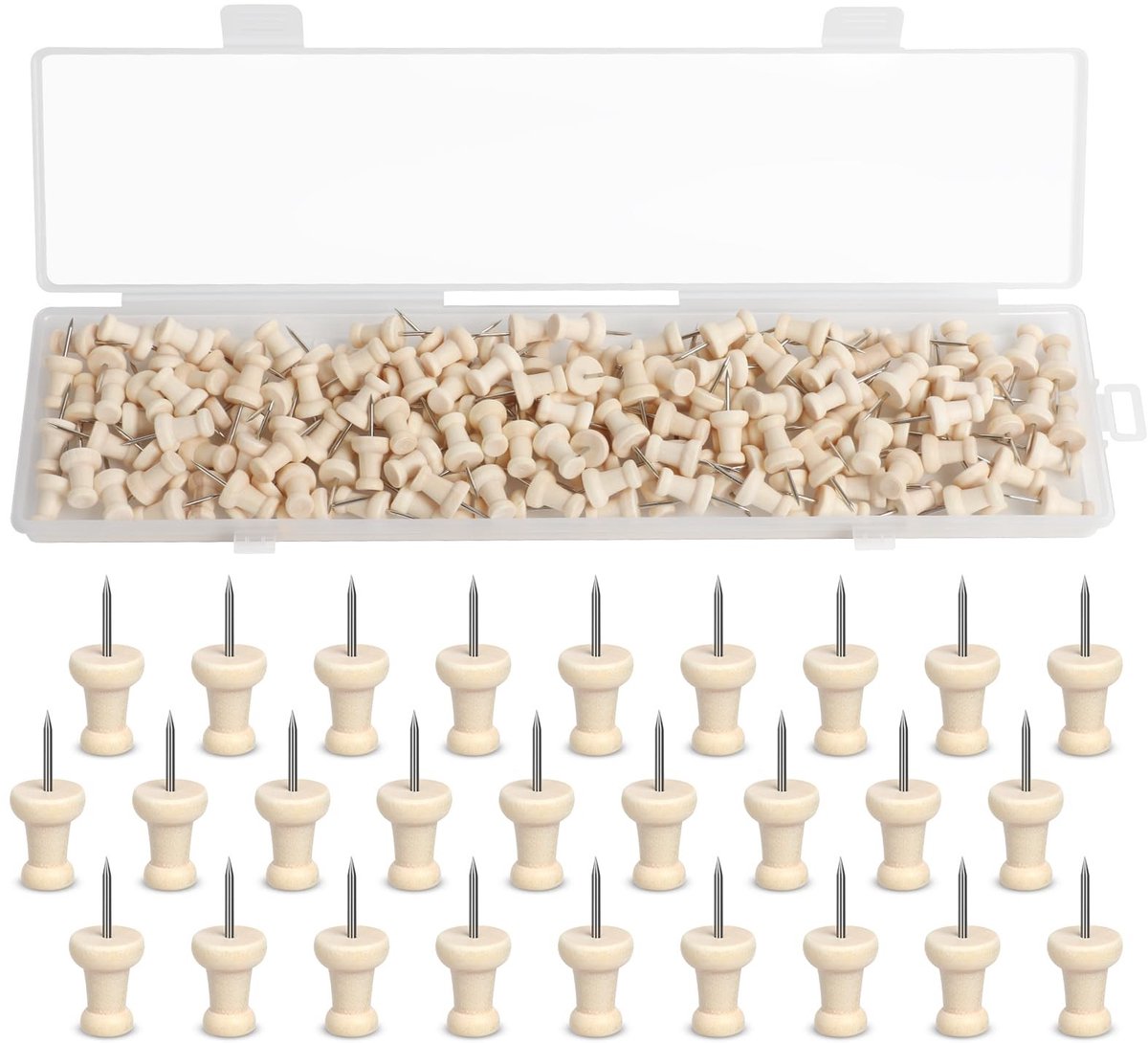 Solidchoice - Set van 150 Houten Duwspelden met Opbergdoos