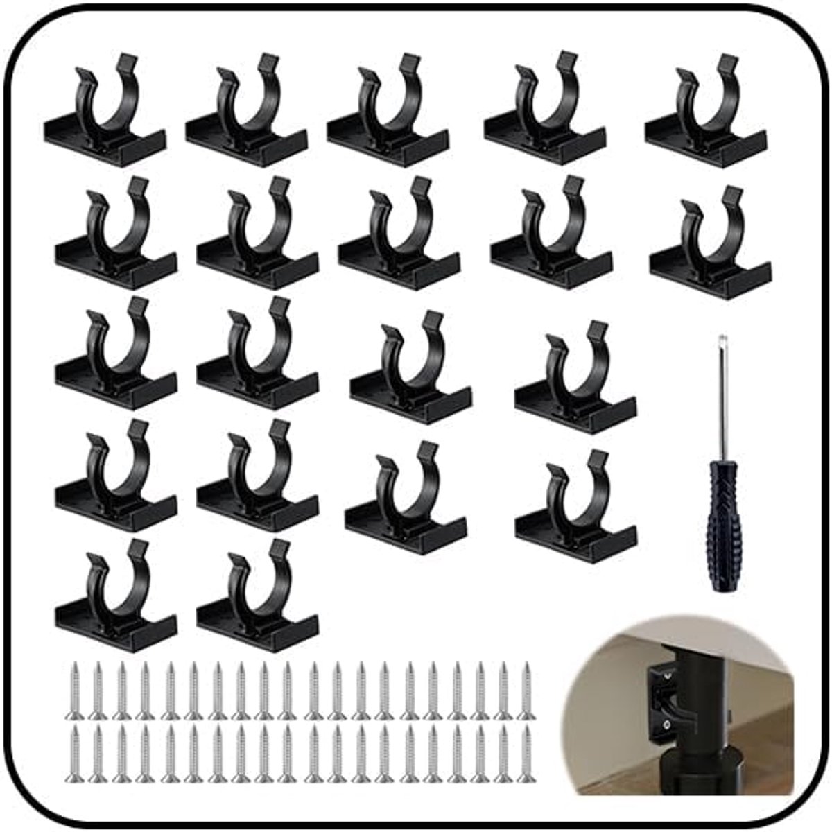 Keuken plint clips 20 stuks - compleet met schroeven en schroevendraaier - robuust en duurzaam - ShopVlot