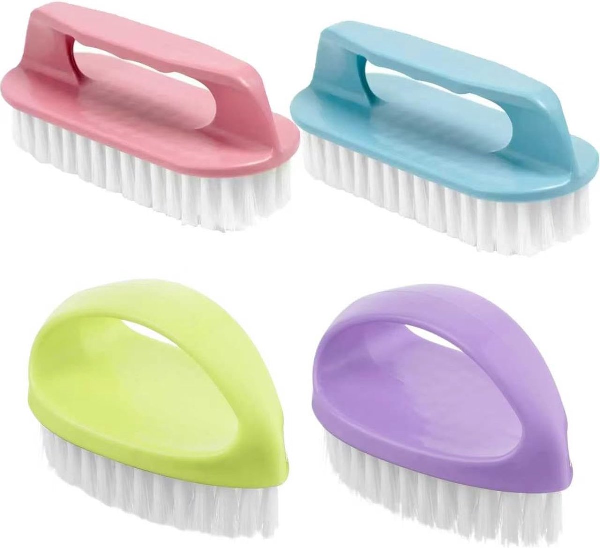 Nagelborstels set van 4 - Nylon scrubbing borstels - Stijve haren voor diepe reiniging - Voor handen en voeten - ShopVlot