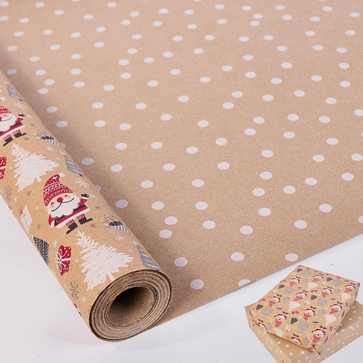 Solidchoice - Dubbelzijdig Kerst Inpakpapier 43 x 10 m voor Feestdecoratie