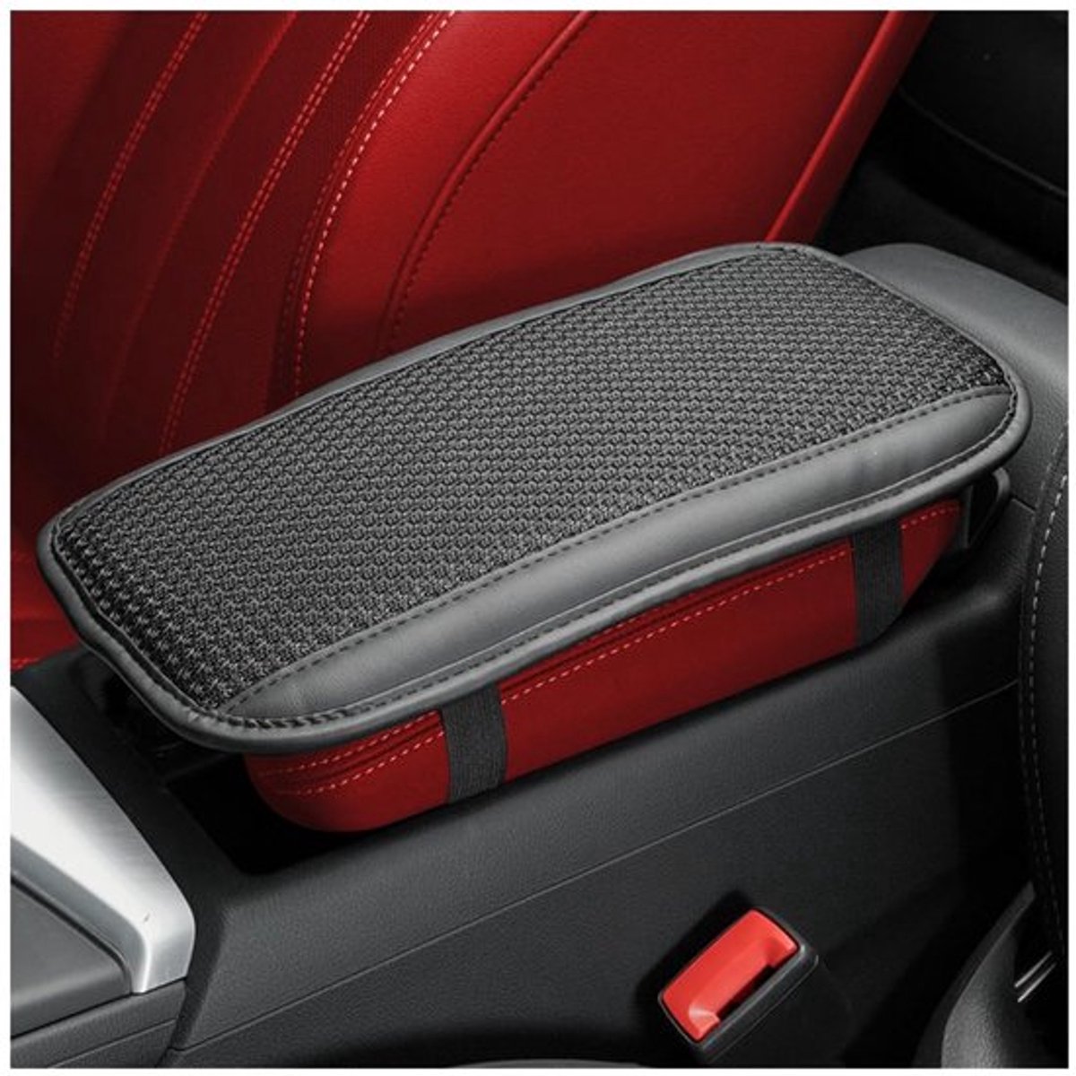 Bekleding van de middenconsole voor de armsteun, antislipkussen voor de middenconsole van de auto, leren kussen voor de armsteun van de auto, ademend kussen voor de middenconsole van de
