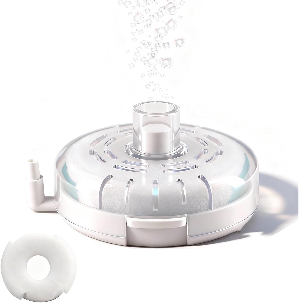 Mini Aquariumfilter - Wit - 55 x 80 mm - Kunststof Met Filterpads en Luchtstenen - Voor Kleine Aquaria