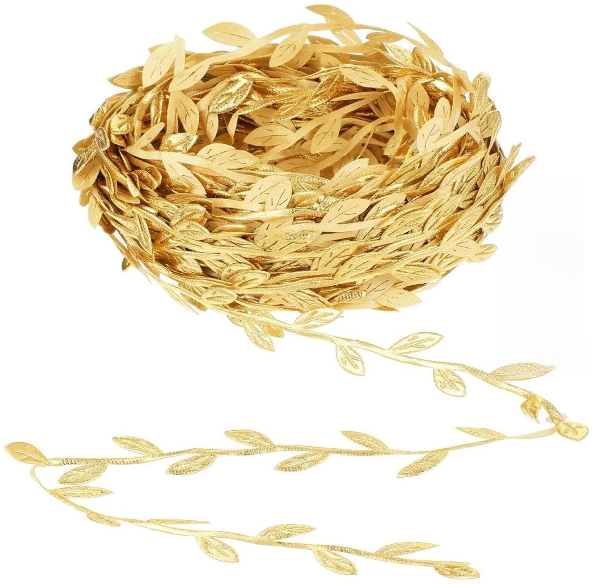 Solidchoice - 10m Gouden Bladeren Krans Versiering voor Feestdecoraties