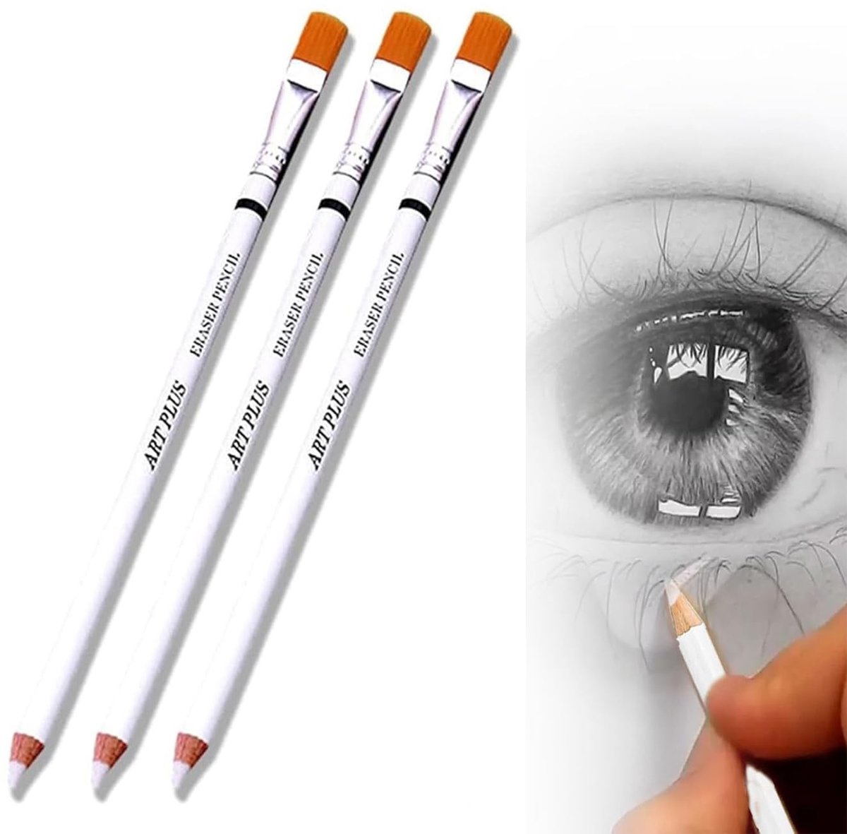 Solidchoice - Set van 3 Houten Gum Pens met Borstel