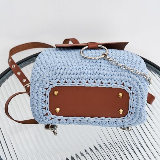Set van 4 haakjes voor het maken van handtassen, ovalen bodem voor haken, DIY accessoires voor leren tassen en haakprojecten — afbeelding 4