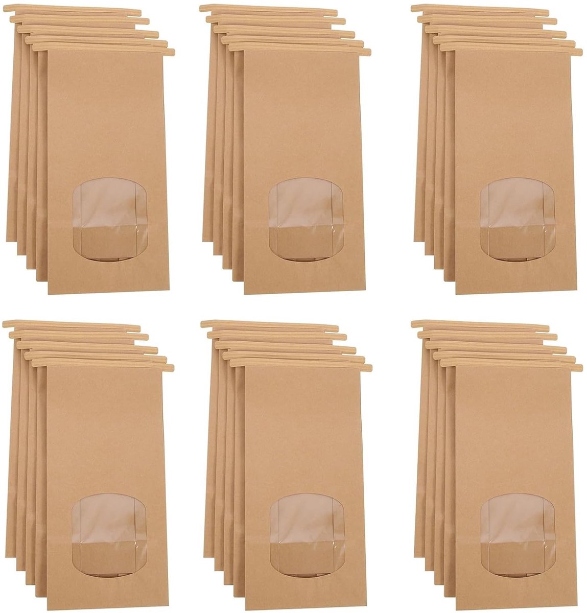 Solidchoice - 30 Stuks Papieren Koekjeszakjes met Venster