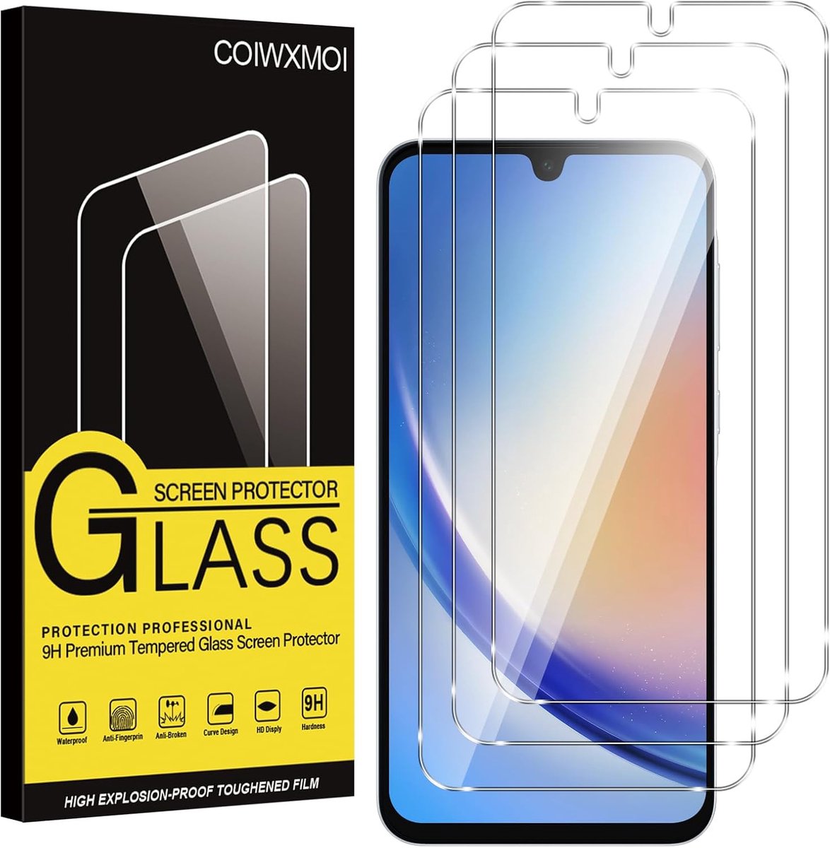 Mobiel displaybeschermfolie 6,6 inch - gehard glas 9H - krasbestendig zonder luchtbellen - ShopVlot