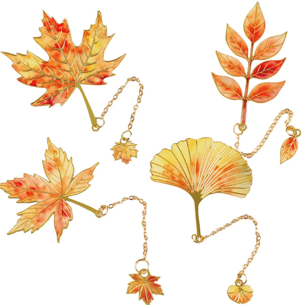 Solidchoice - Set van 4 Vintage Metaal Boekenleggers met Ketting