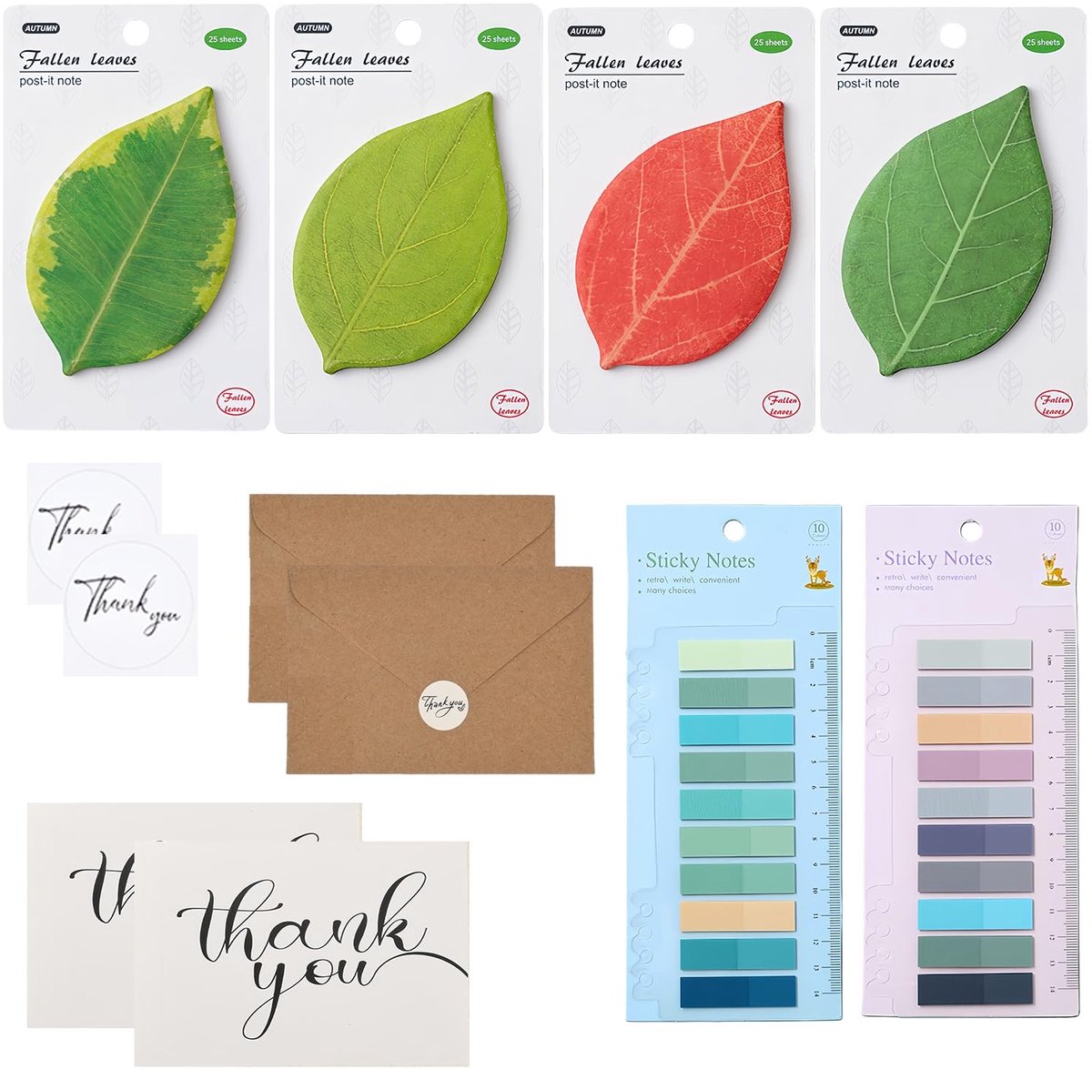 Solidchoice - Natuur Geïnspireerde Sticky Notes Set met 20 Kleuren