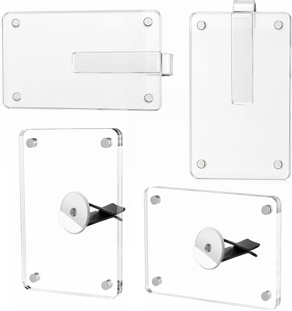 Magnetische acryl fotolijsten voor de auto - 4 stuks - voor zonneklep of ventilatie - ShopVlot