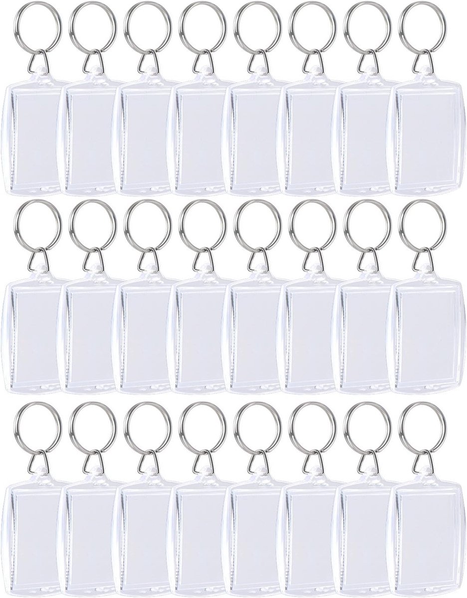 Foto-insert sleutelhanger 50 stuks - acryl - leeg - persoonlijke herinneringen - ShopVlot