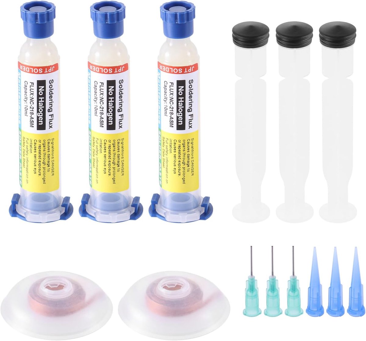 Fluid Solderen, Flux Flux, Soldeerpastavloeimiddel, 3 x 10 ml No-Clean Loodvrij Kolofonium Flux, 1 x 0,08 inch/3 ft - ShopVlot