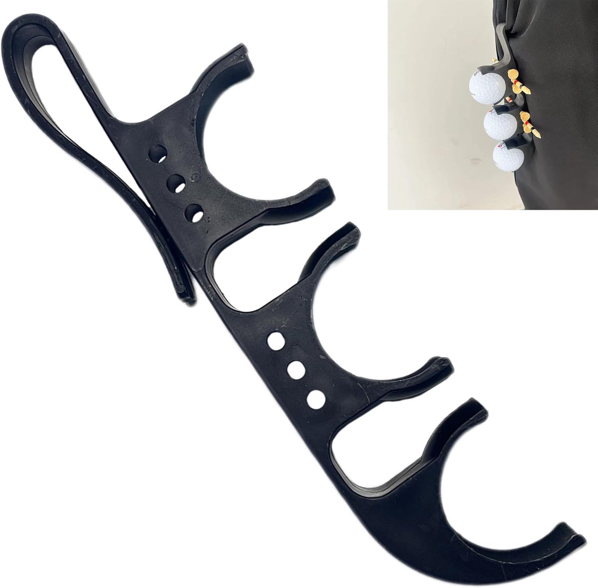 Golf Ball Tea Holder 1 Piece Black Quick Release Golf Accessories Racket Bag Golf Accessories for Golf Club Bags - ShopVlot