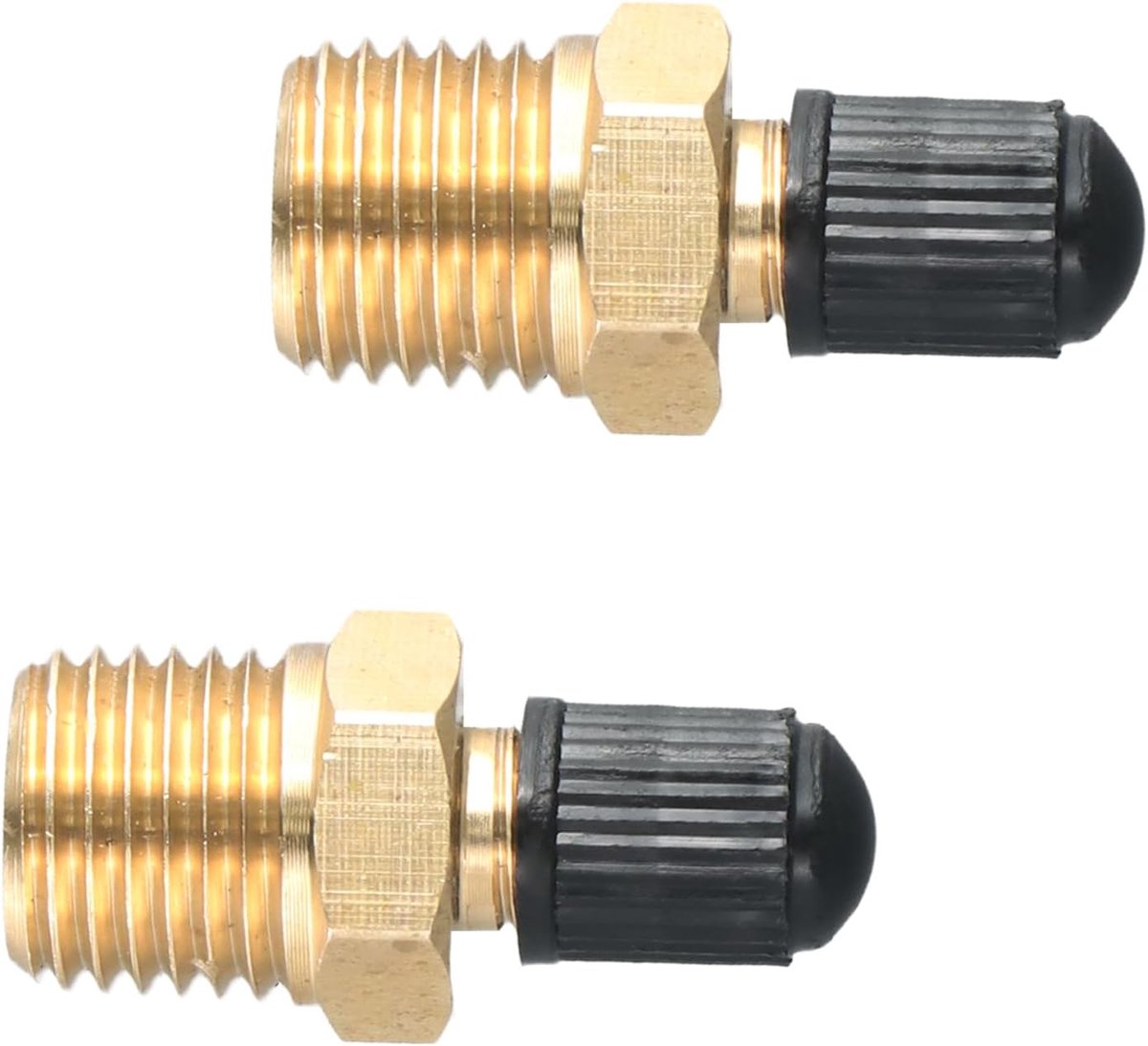 2 stuks autoventieladapter, 1/4 inch messing tankontluchtingsventiel, massief auto-vrachtwagen, motorfiets - ShopVlot