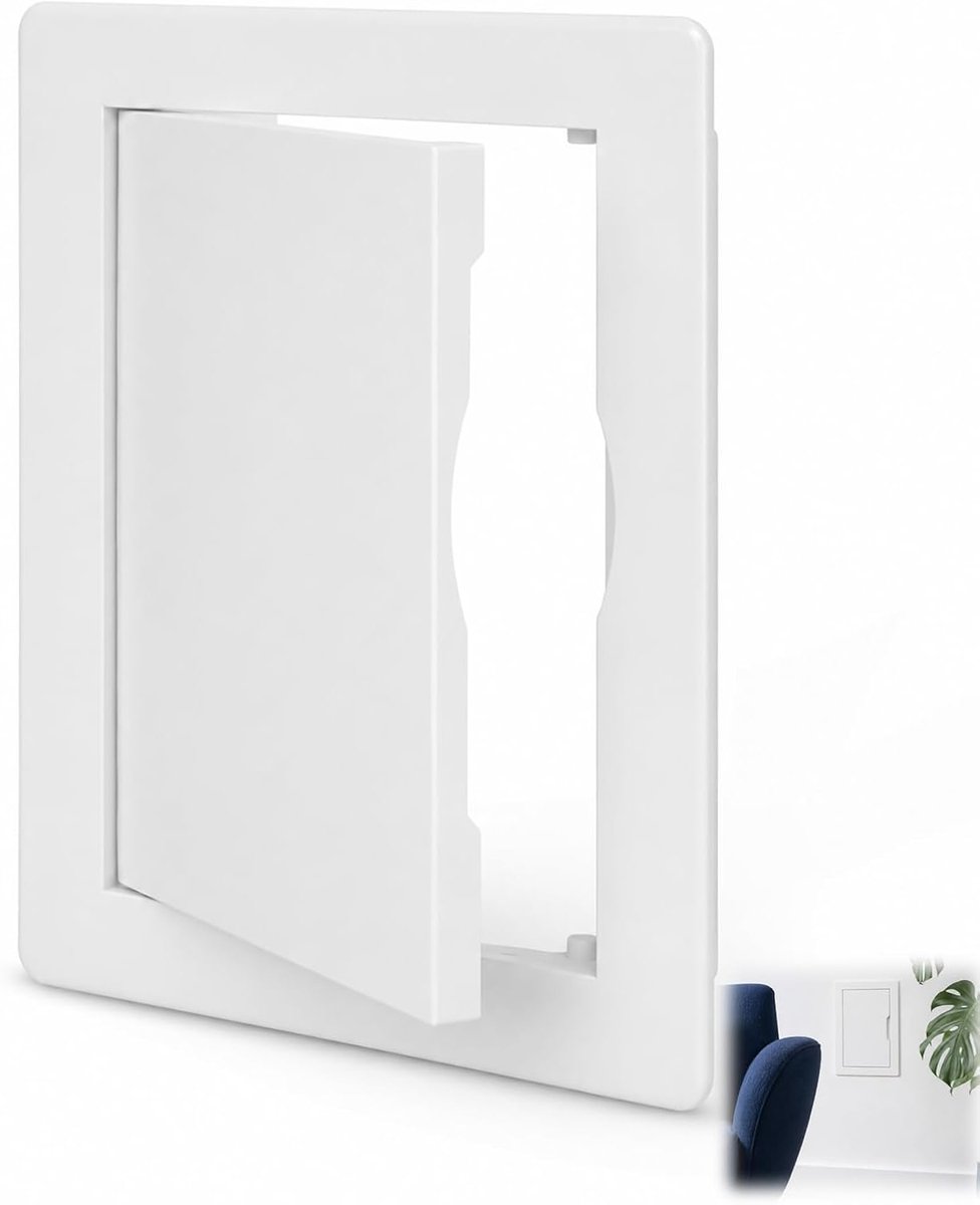 Bezoekluik 100 x 150 mm, inspectiepaneel, rechthoekig, van ABS, voor gipsplaat, ventilatie en sanitair, omkeerbare - ShopVlot