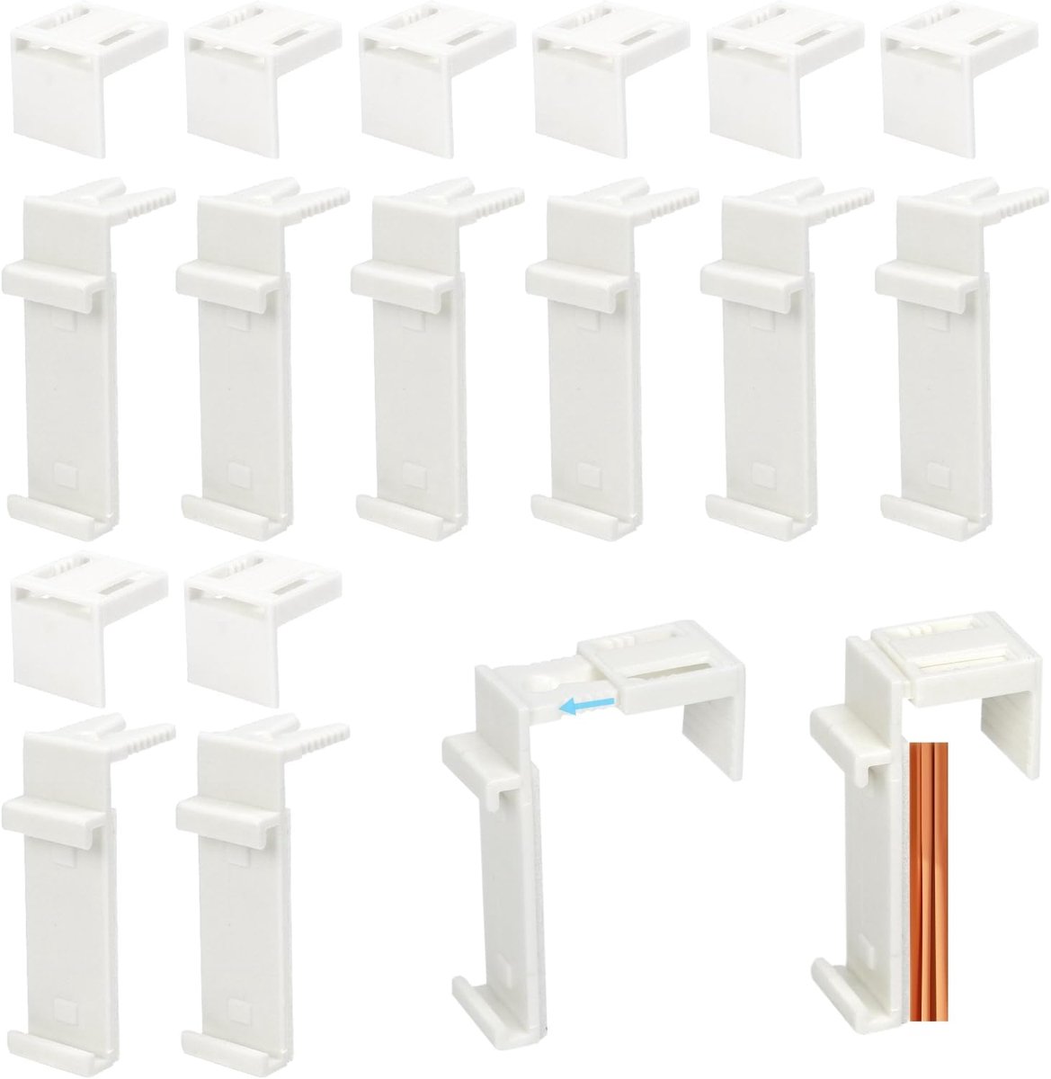 Pack of 8 Klemmfix Roller Blinds for Windows No Drilling Replacement Parts Accessories Clamp Fix Holder for Double - ShopVlot
