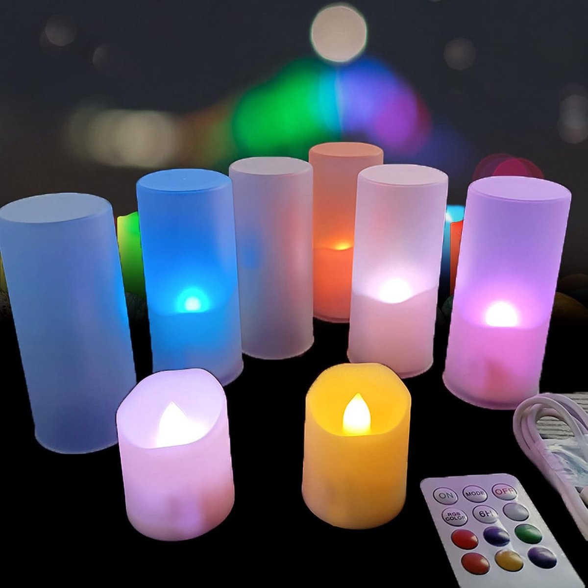 Rechargeable Tealight Candles with Remtoe Control & Timer, 6 Pcs Votive Flameless Flickering Tealight Fake Candle for - ShopVlot
