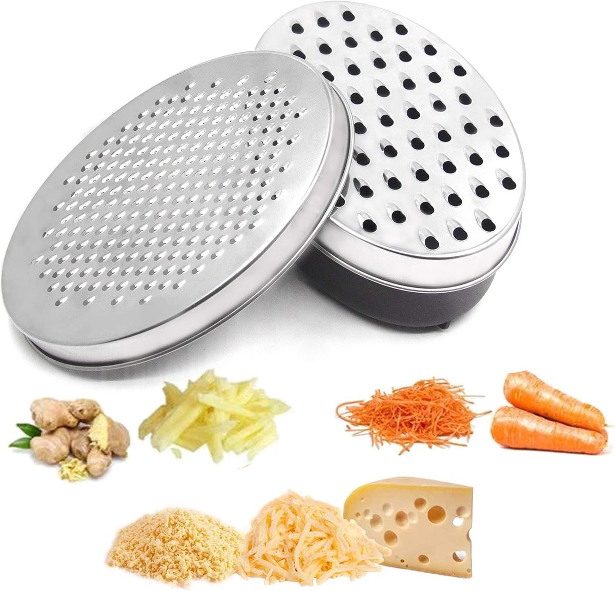 Cheese grater, vegetable grater for cheese and vegetables, vegetable mill with fruit, with food storage container and - ShopVlot