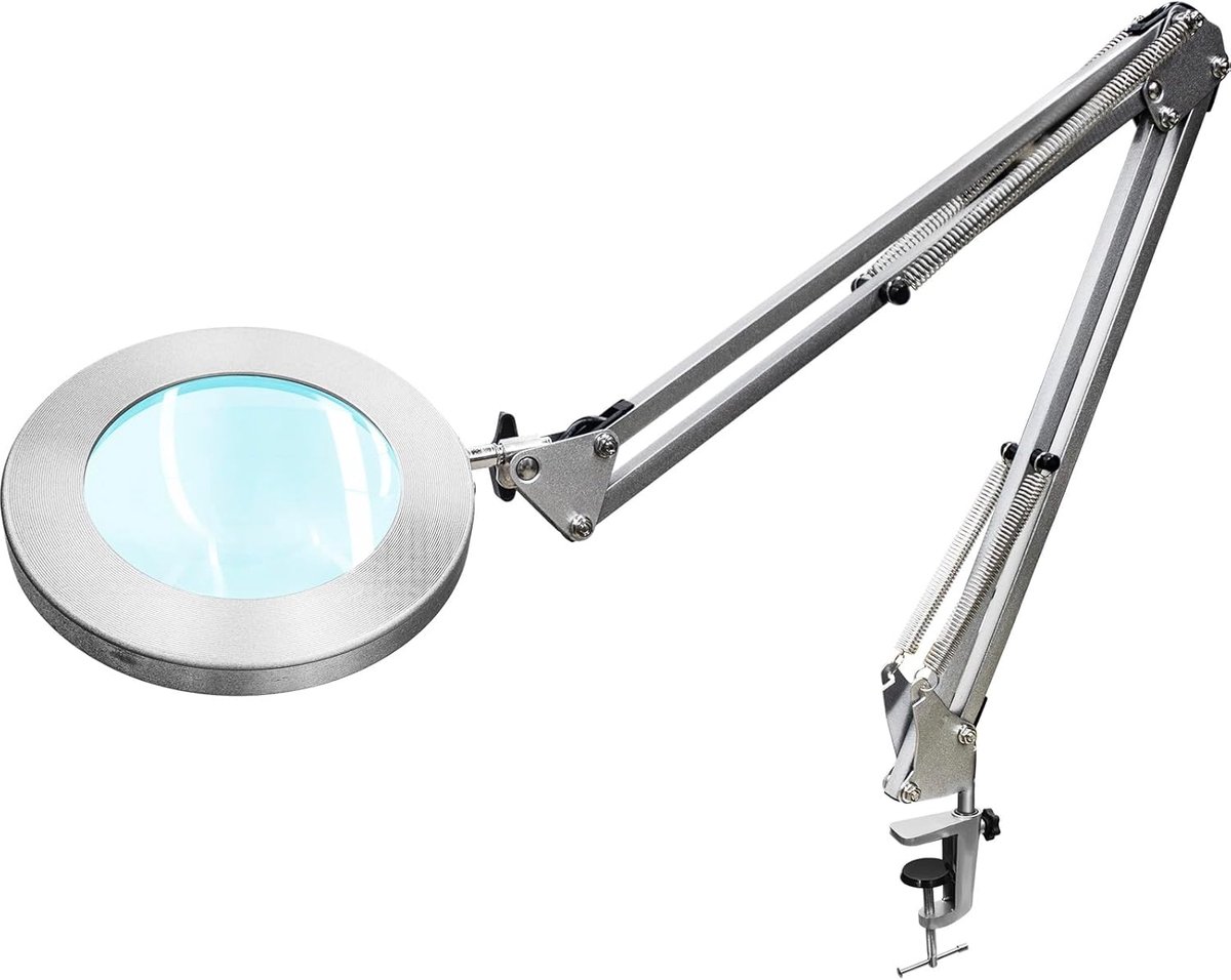 Magnifying lamp / 105 mm 5 diopters made of real glass / 3 colour modes / 10 intensity levels / 750 lm with 72 LEDs / - ShopVlot