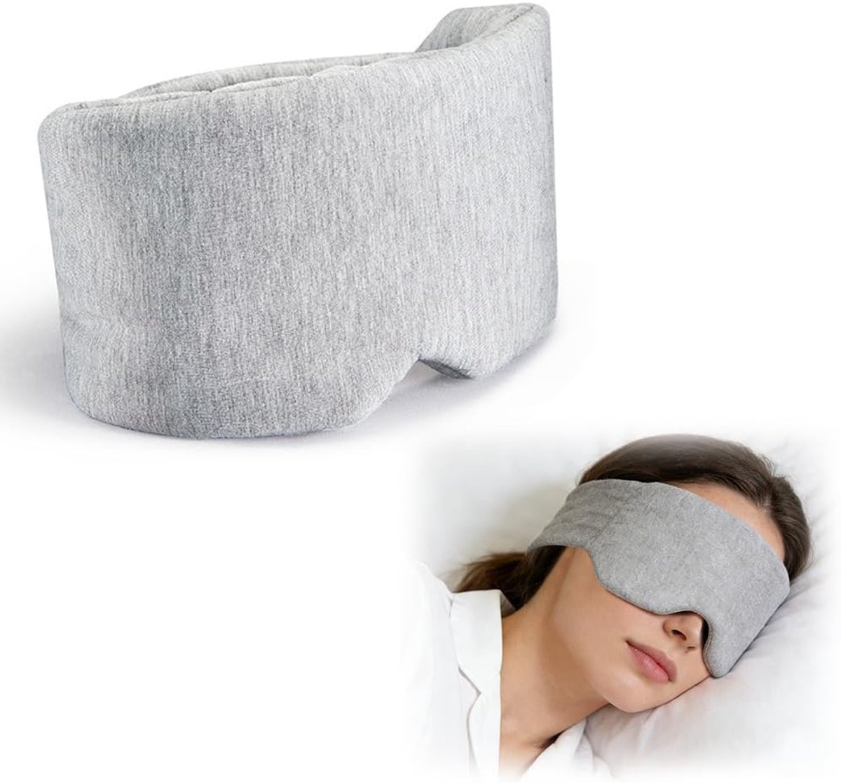 Verduisterend slaapmasker, zacht en comfortabel, slaapmasker met gehoorbescherming, voor nachtslapen, reizen en - ShopVlot