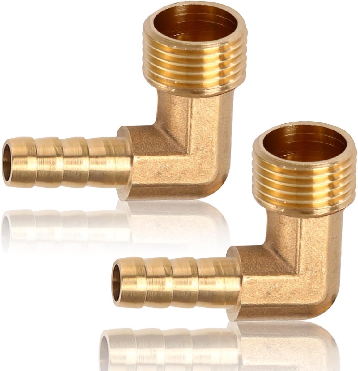 2pcs 1/4 inch Brass Angle 90° Hose Connector, 1/4 Inch Male Thread to 10mm Bar Coupling Connection Suitable for - ShopVlot