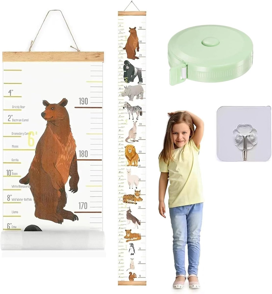 Wandstickers voor kindermeting - Duurzame meetlatten - Eenvoudig opnemen - Geschikt voor baby- en peuterkamer - ShopVlot