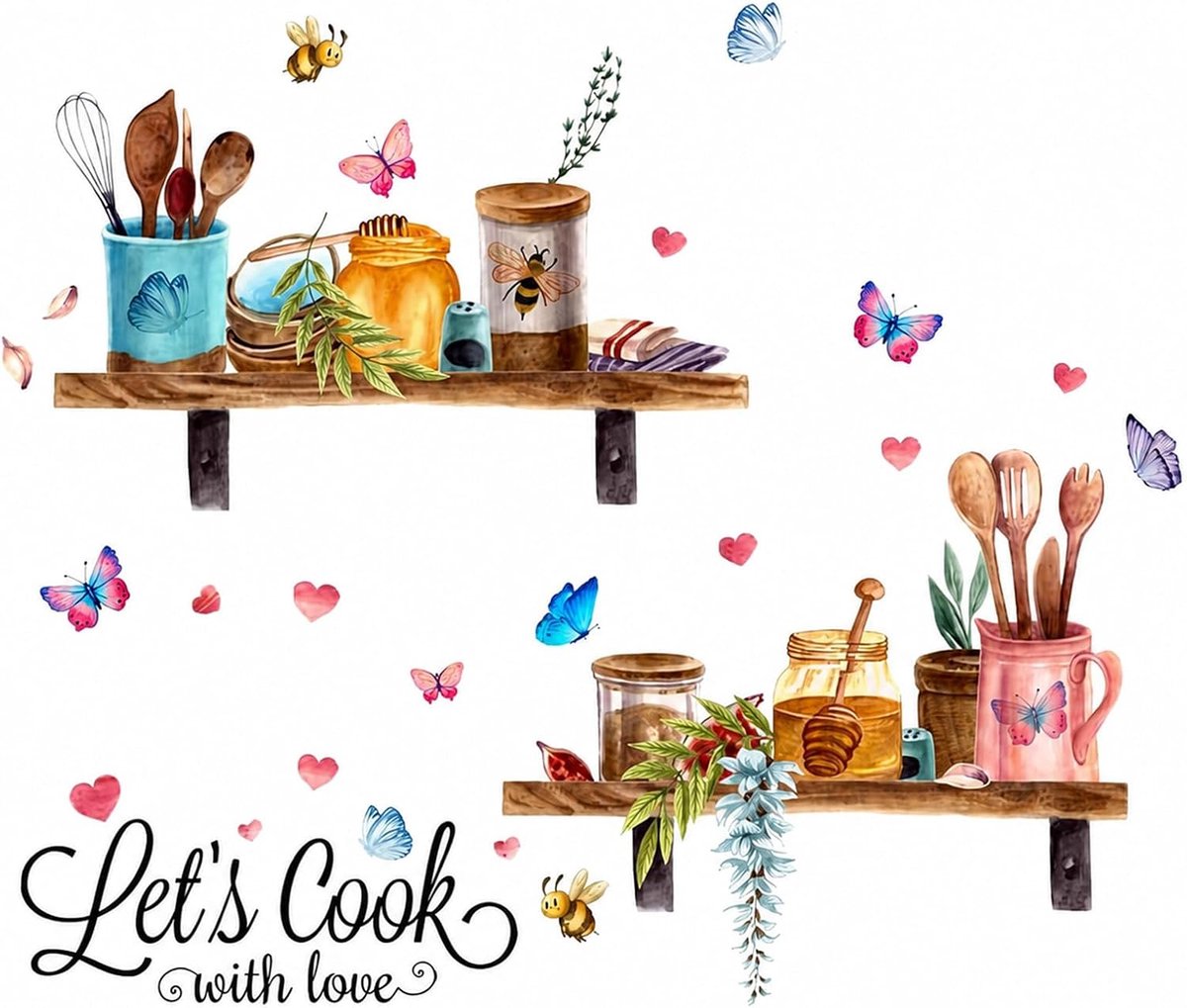 Wandstickers keuken - Decoratieve PVC muurstickers - Eenvoudig te verwijderen - Verander je keukenlook - ShopVlot