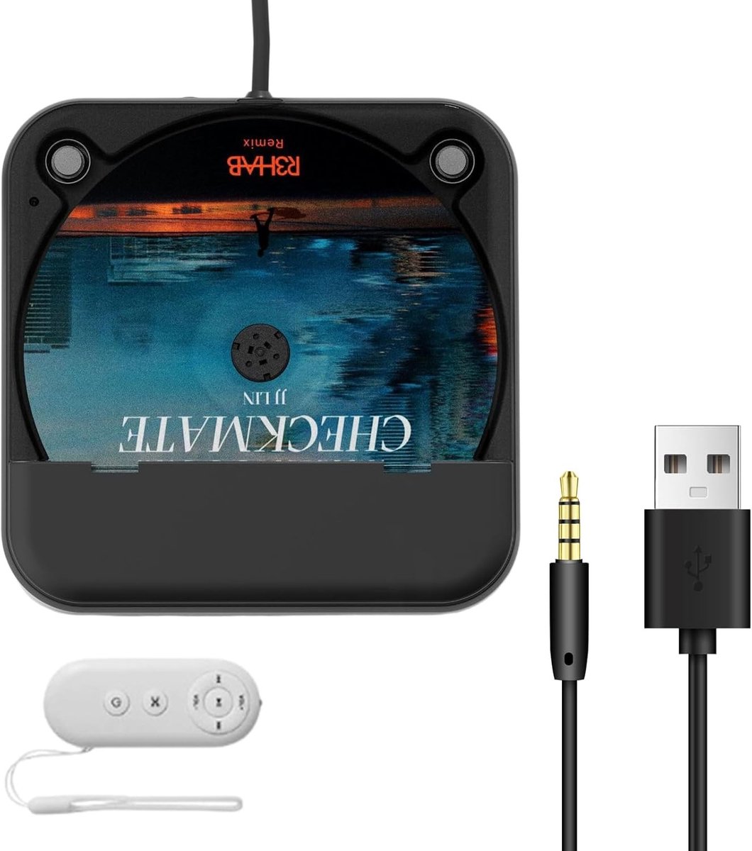 Cd-speler voor Auto - Zwart - Externe CD-Drive met USB/AUX-aansluiting - Voor Voertuigen en Thuisgebruik