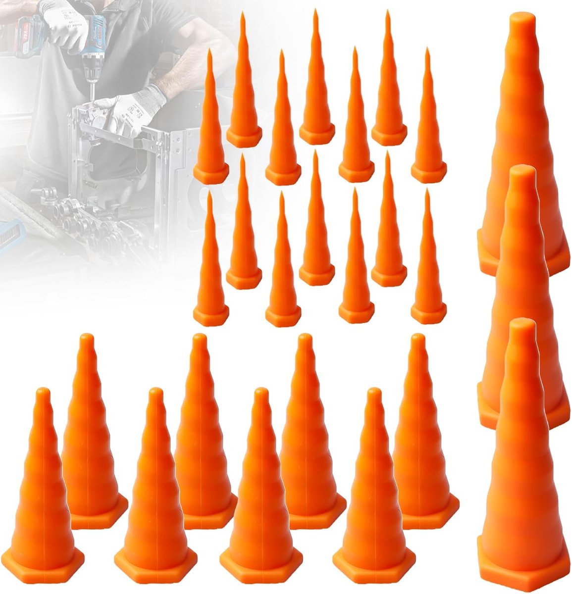 Hydraulische Plugs 30 Stuks - Taper Rubber - Siliconen Materiaal - Ideaal voor Industrie - ShopVlot