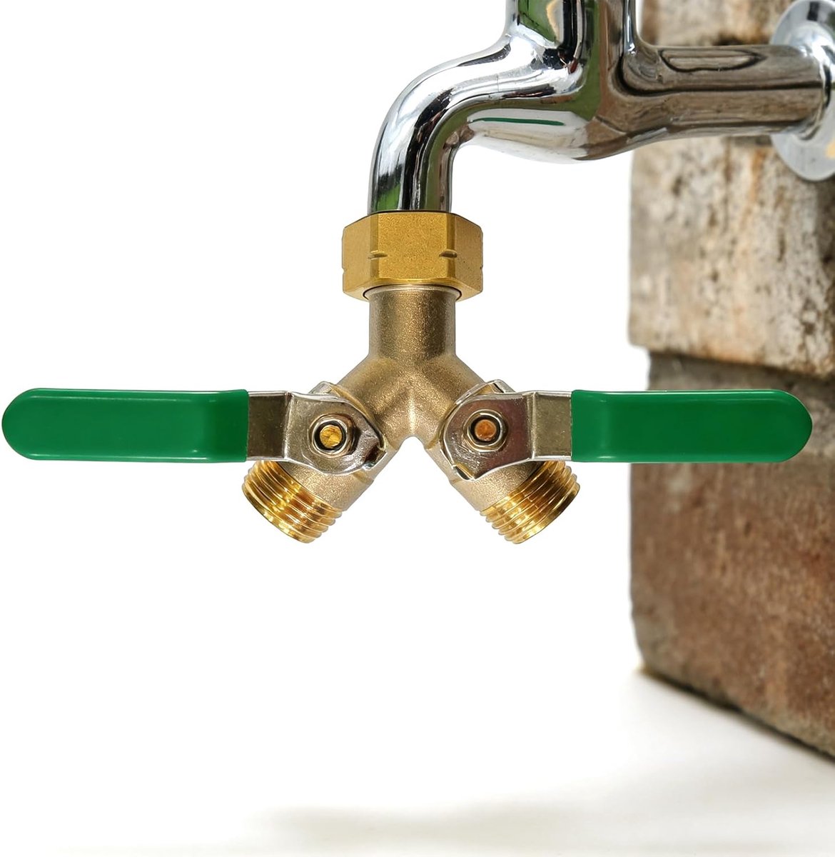 Y-distributor 3/4 inch - messing 2-weg verdeler - duurzaam en corrosiebestendig - ideaal voor irrigatiesystemen - ShopVlot