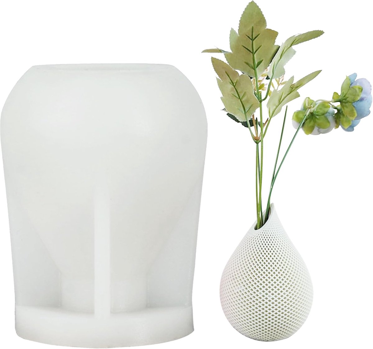Silicone vaas mal - diamantvorm - 7-delige set - unieke epoxy resin vases - ShopVlot