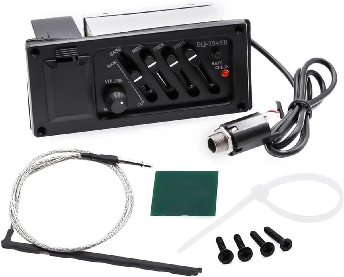 3-band EQ preamp systeem - piezo element - eenvoudig te installeren - ideaal voor akoestische gitaren - ShopVlot