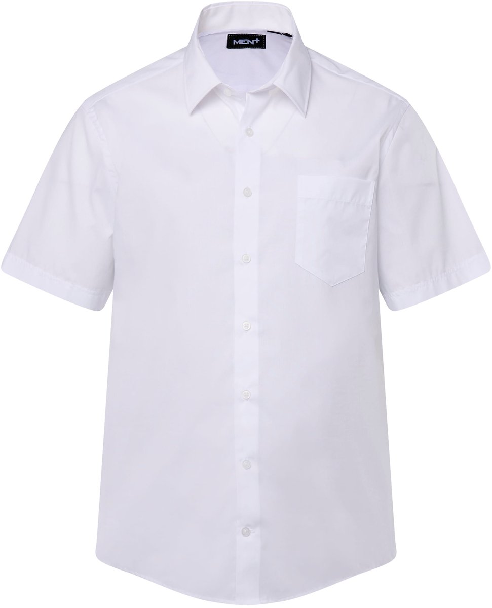 Men Plus - Heren - Zakelijk overhemd korte mouwen EasyCare kentkraag comfort fit - Sneeuwwit - Maat 7XL