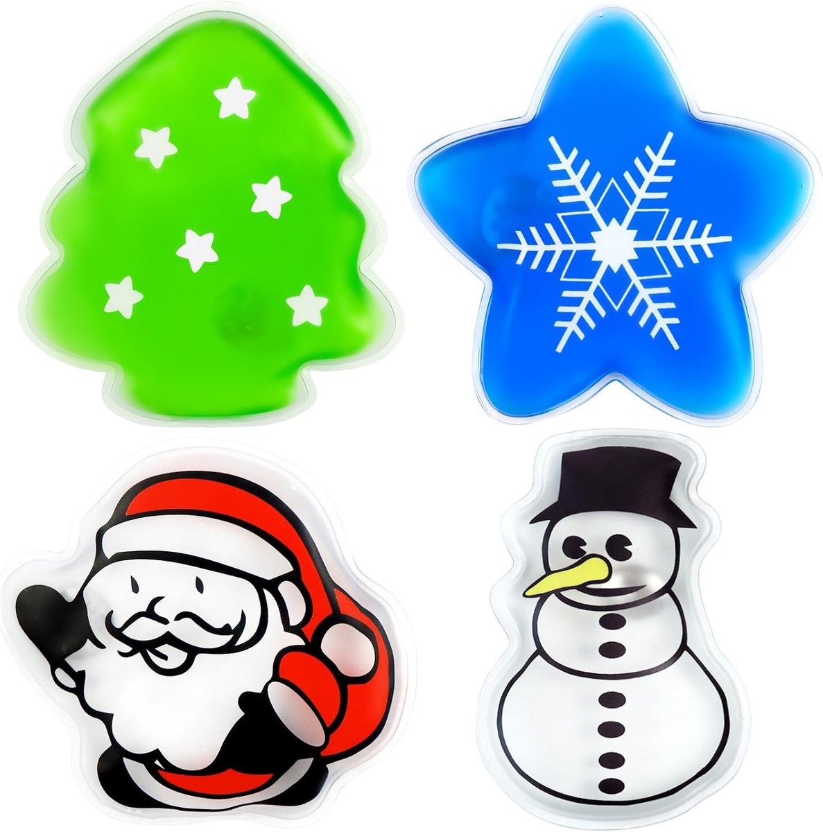 Handverwarmers set van 4 - kerstthema - herbruikbare vingerswarmers - ideaal voor warme handen in de winter - ShopVlot