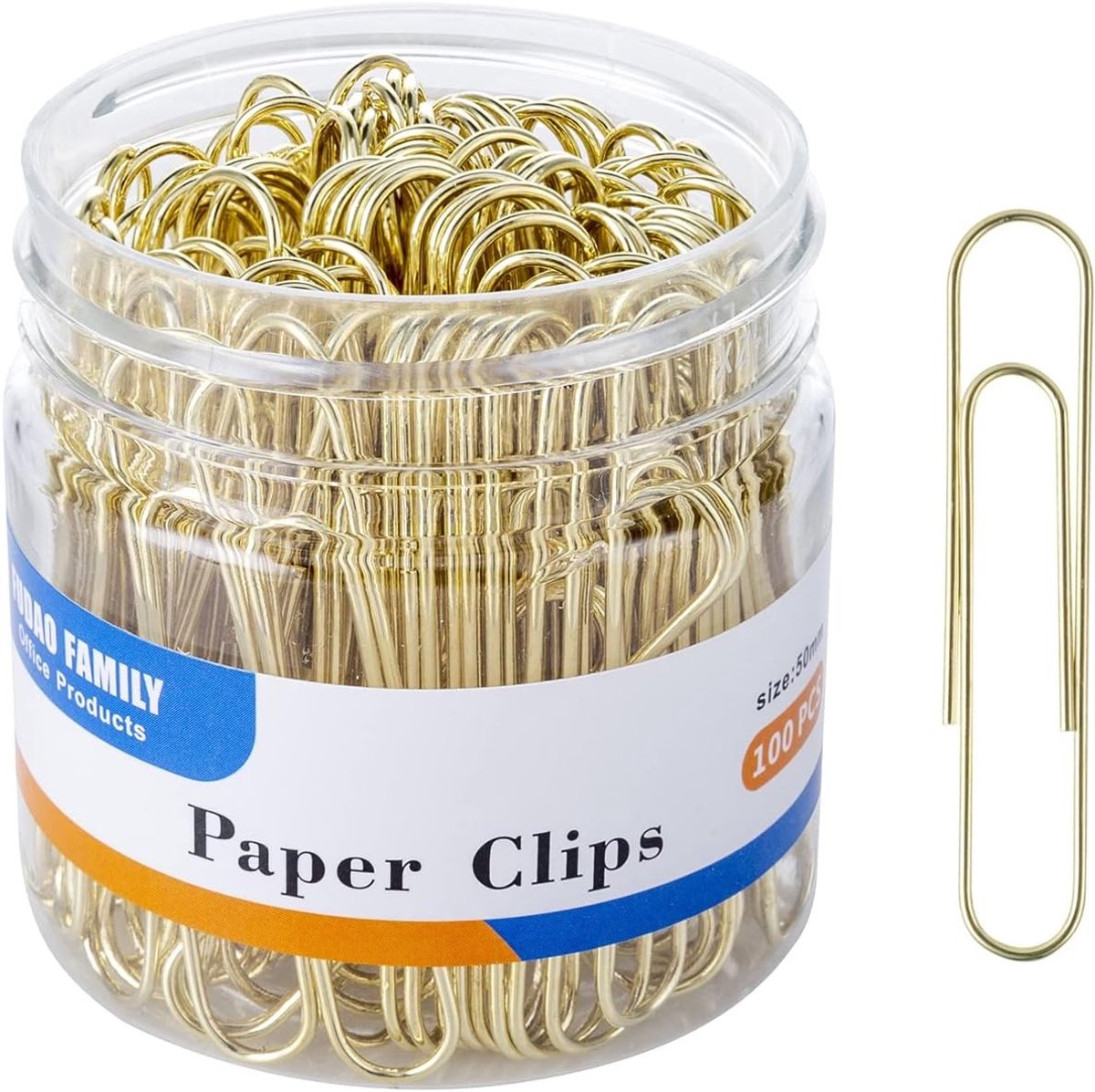 Gouden Paperclips - Goud - 50 mm - Robuuste en Duurzame Kantoorclips - Voor Kantoor en Thuis