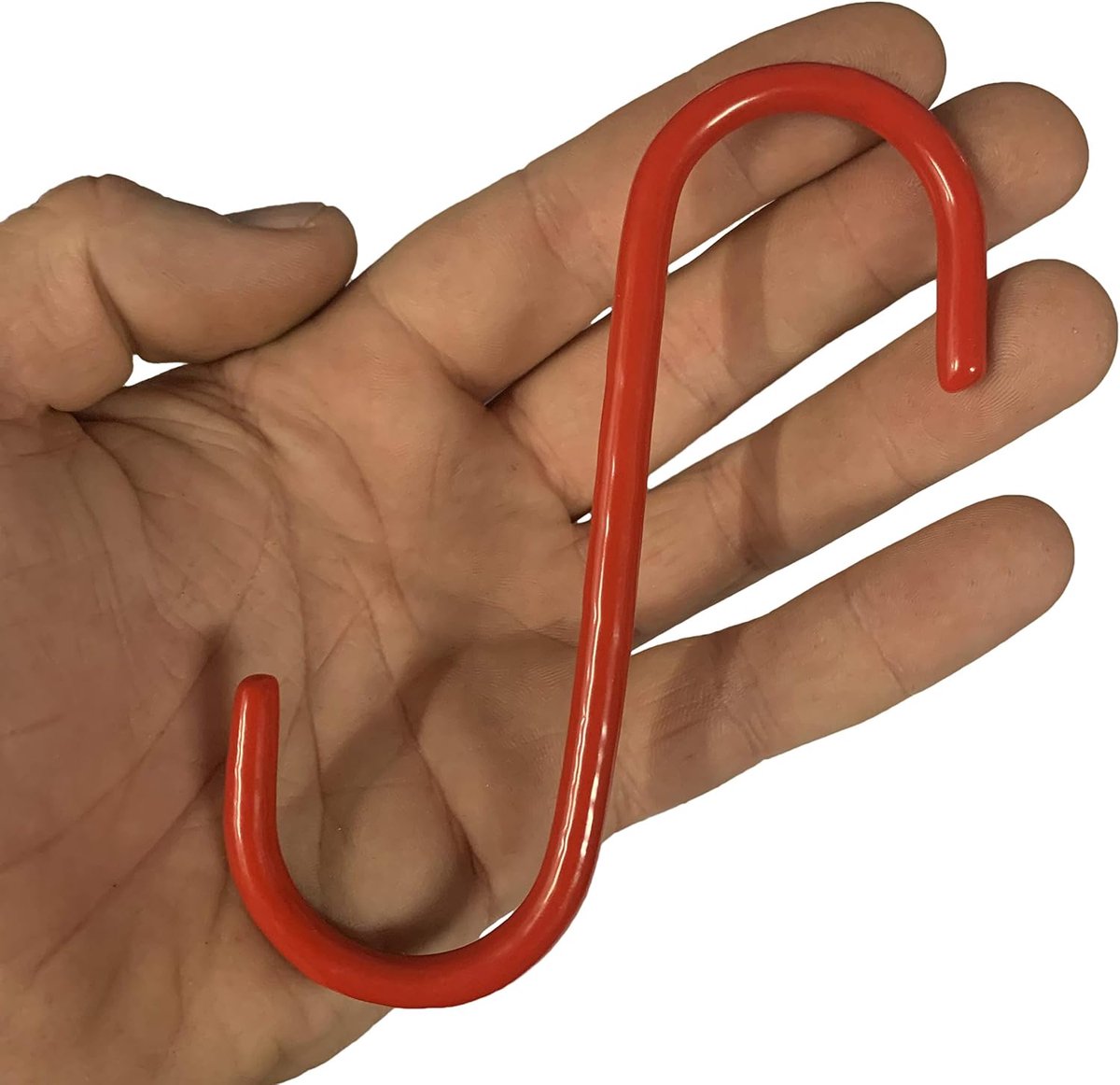Metalen S-haken 12 cm - geïsoleerd - rood - ideaal voor ophangen - ShopVlot