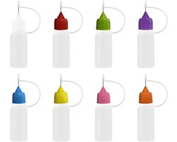 8 Pcs 10ml Glue Bottle Needle Tip, Applicator Bottles with Fine Tips, Liquid Dropper Refill for DIY Craft, Oiler - ShopVlot