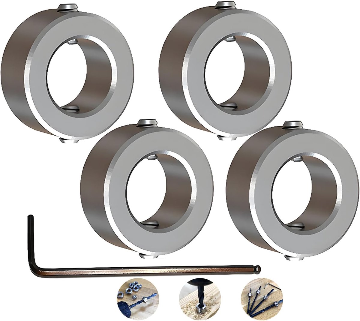 Depth Stop Collar Durable, CESFONJER Ring Positioner Distance Positioner Locator (ID: 14mm, 4pcs) for Woodworking - ShopVlot