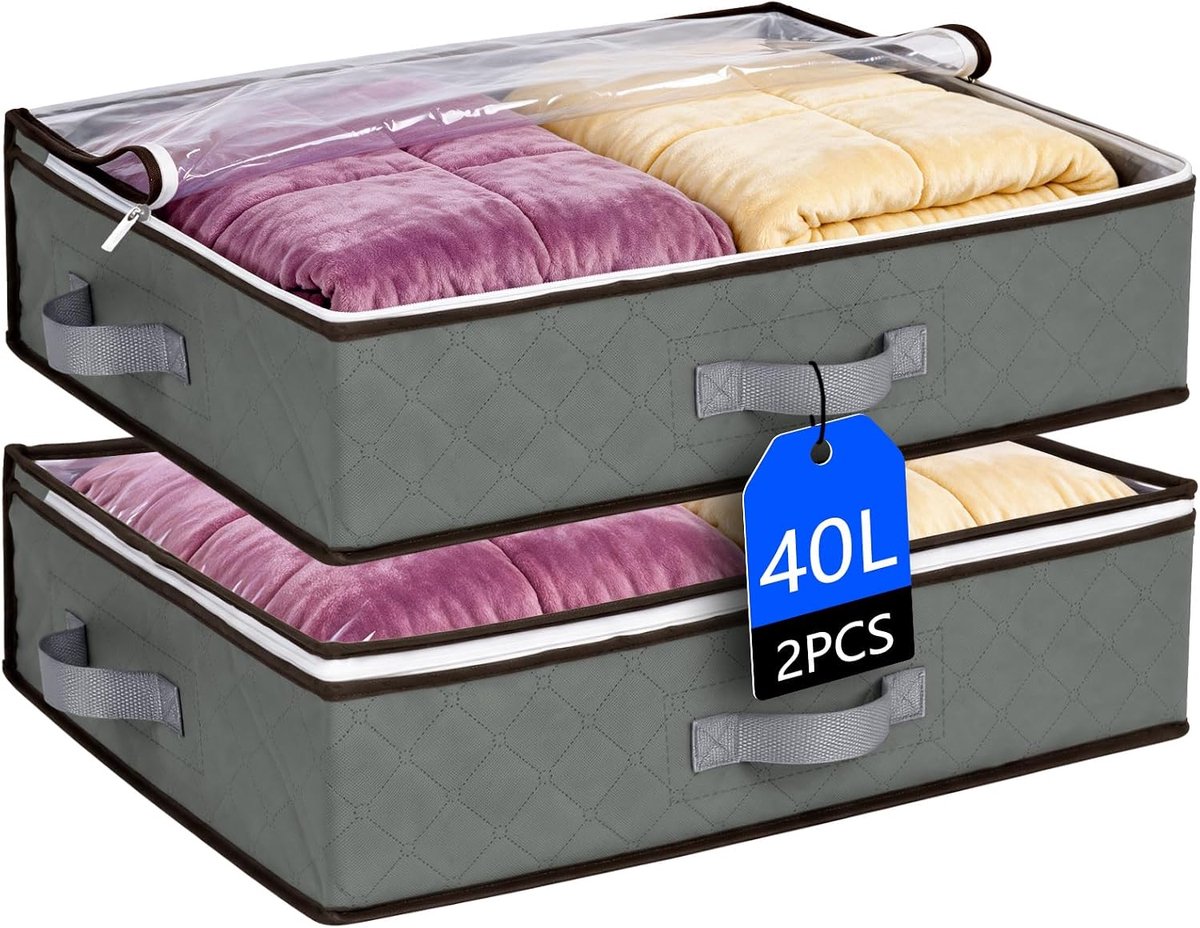 2 Pack 40L Onder Bed Opslag - ShopVlot