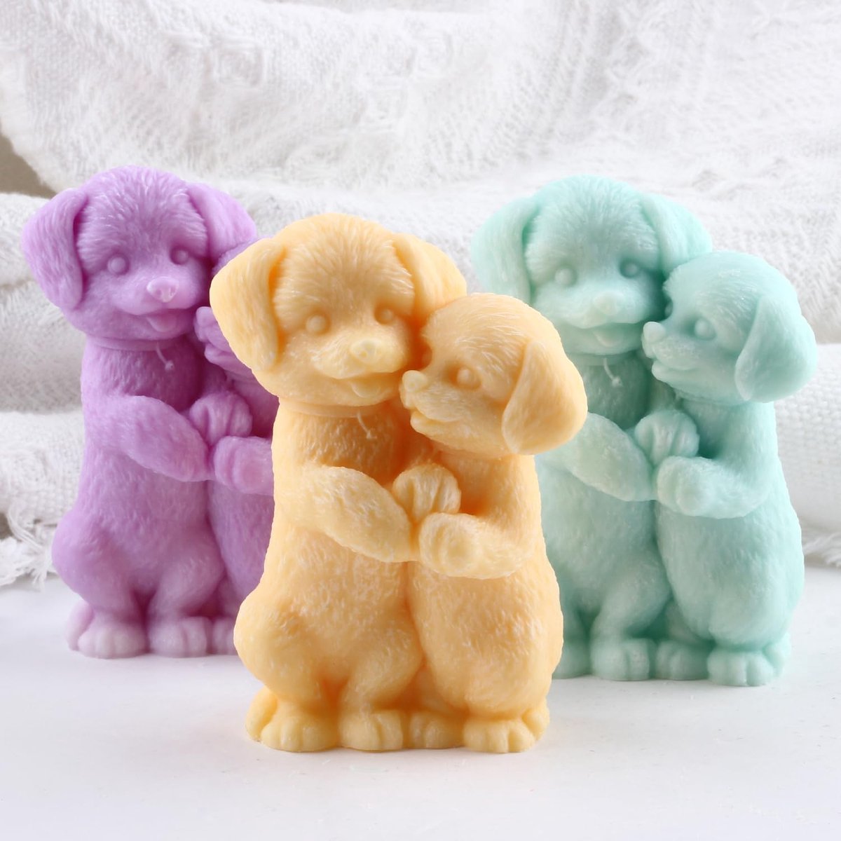 XIAOSHUI Dog Candle Shape Dog Candles Silicone Shapes Animal Candle Shape Dog Resin Casting Shape For Candles Home - ShopVlot