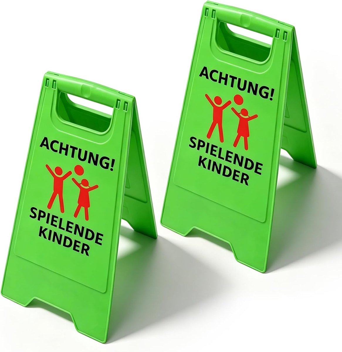 2 stuks Achtung kinderbordjes, opstellingsset, opvouwbaar verkeersbord "Achtung Spielende Kinder" met reflecterende - ShopVlot