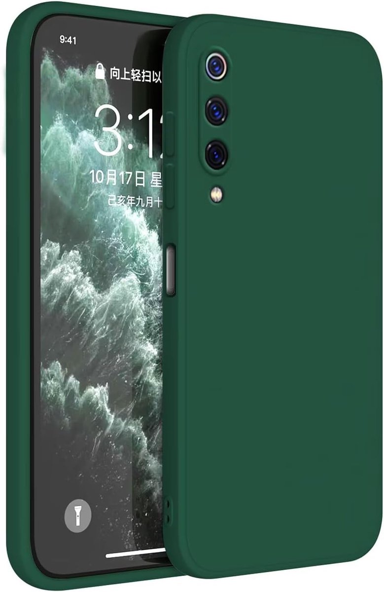 HAFFAN TPU Silicone Case Compatible with Xiaomi MI 9 (6,39 inch), Protective Cover, Dark Green - ShopVlot