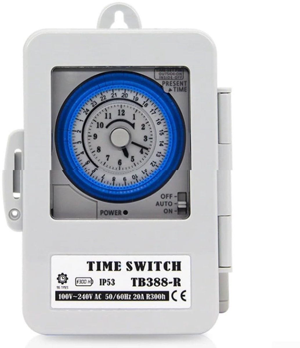 Dailygoods - Mechanische Timer - Waterdicht - 24 Uur Dagelijks Programmeerbaar - Polycarbo