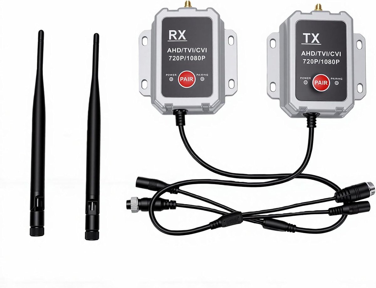 Draadloze Camera Set - Video Zender Ontvanger - Veilige Transport - 2.4Ghz Signaal - Tot 300 Meter - Zwart