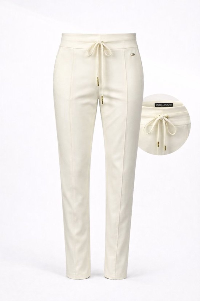Angelle Milan Travelbroek Dames - Ecru - Travelstof - Maat XL