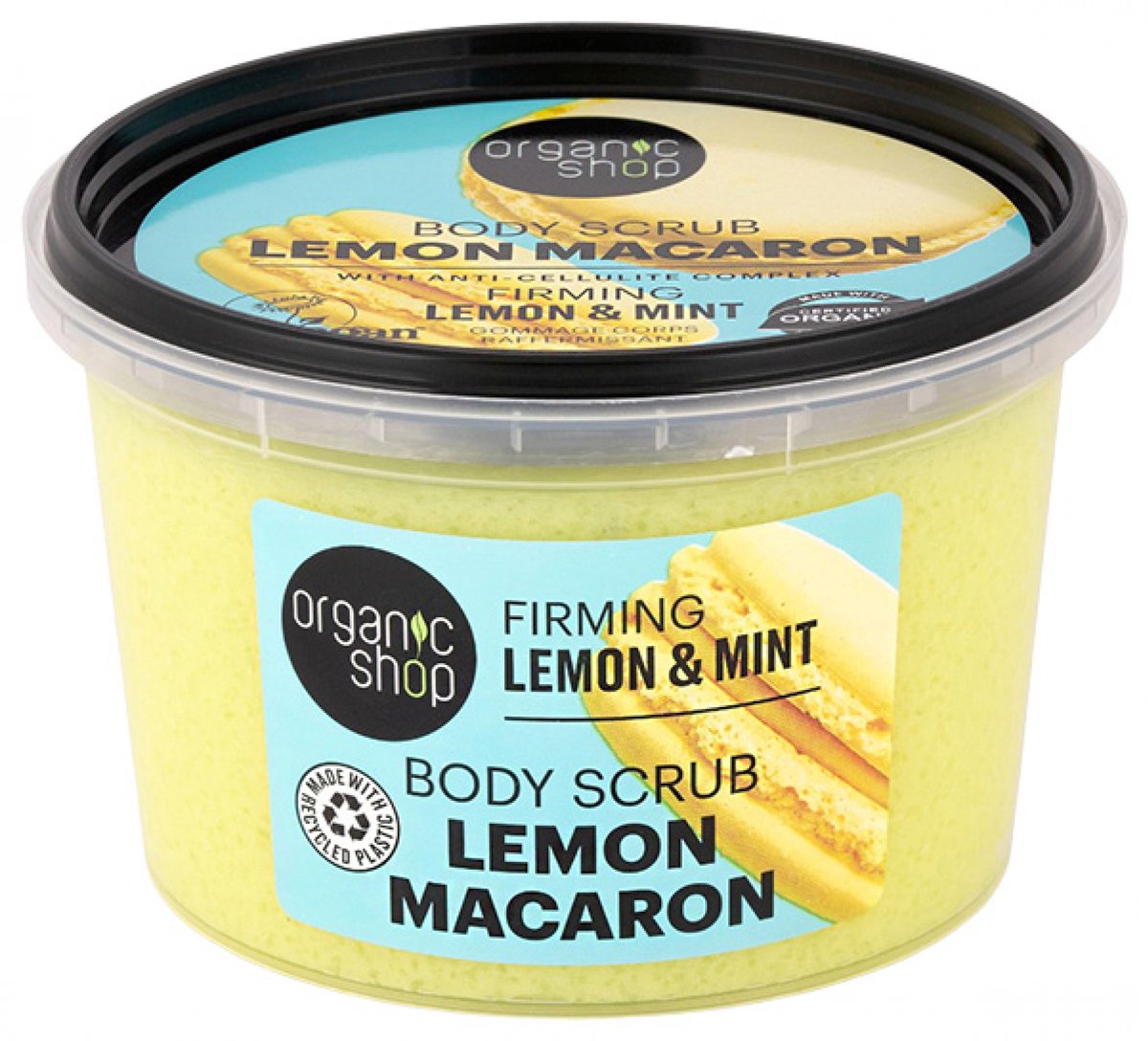 Organic Shop Body Scrub Verstevigende Lichaamsscrub Citroen Macaron 250 ml
